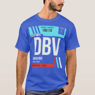Dubrovnik DBV Airport Code Baggage Tag T-Shirt