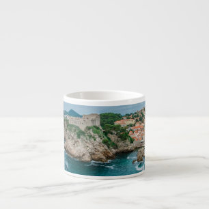 Dubrovnik harbor and city center espresso cup
