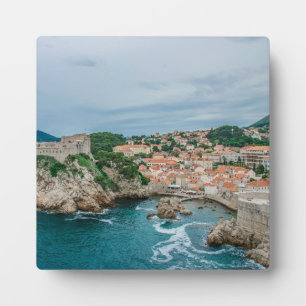 Dubrovnik harbor and city center plaque
