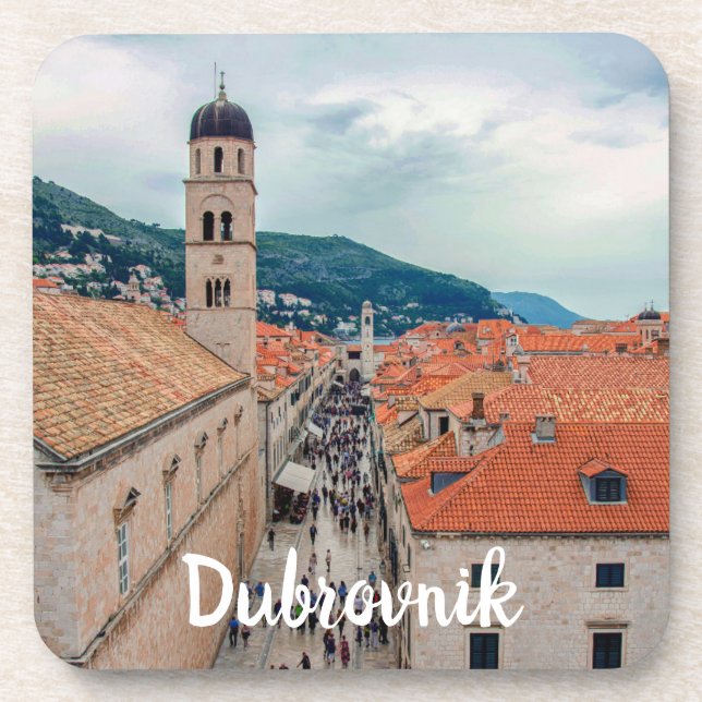 Dubrovnik main street, Croatia Coaster (Front)