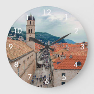 Dubrovnik main street, Croatia Large Clock