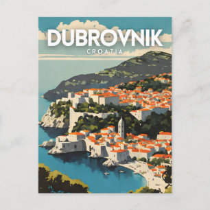 Dubrovnik Nostalgic Travel Art Postcard