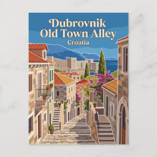 Dubrovnik Old Town Alley Croatia Postcard