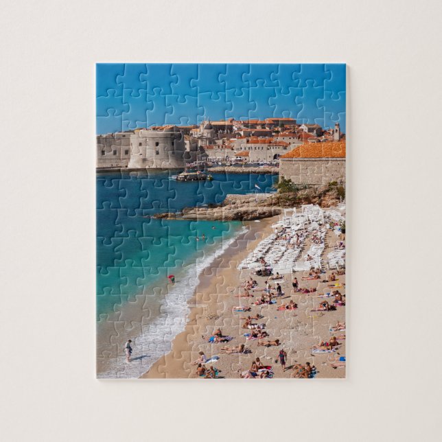 Dubrovnik Old Town and Banje Beach Jigsaw Puzzle (Vertical)