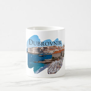 Dubrovnik: View of Beach and Old Town Coffee Mug