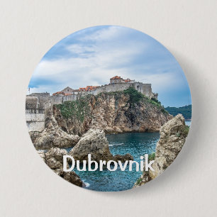 Dubrovnik walls view from sea 3 inch round button