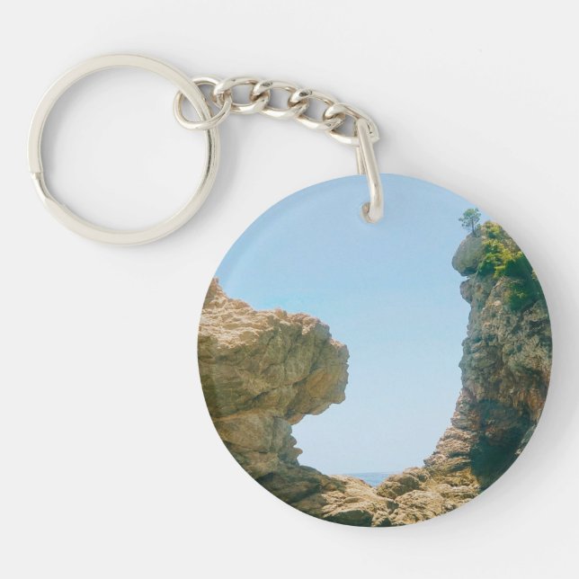 Dubrovnik West Harbour and Pier  Keychain (Front)