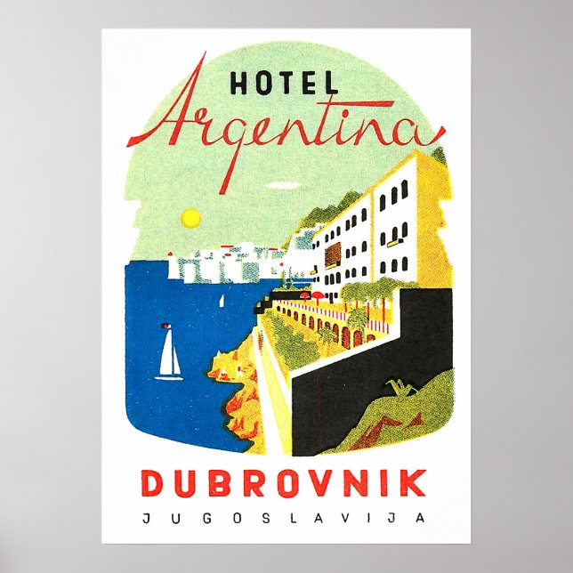 Dubrovnik, Yugoslavia, Adriatic sea, vintage Poster (Front)