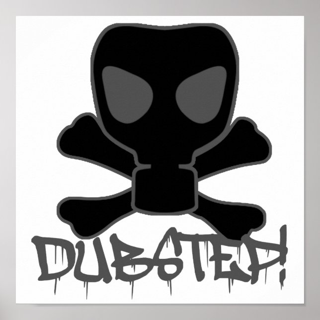 Dubstep Gas Mask Skull Poster (Front)