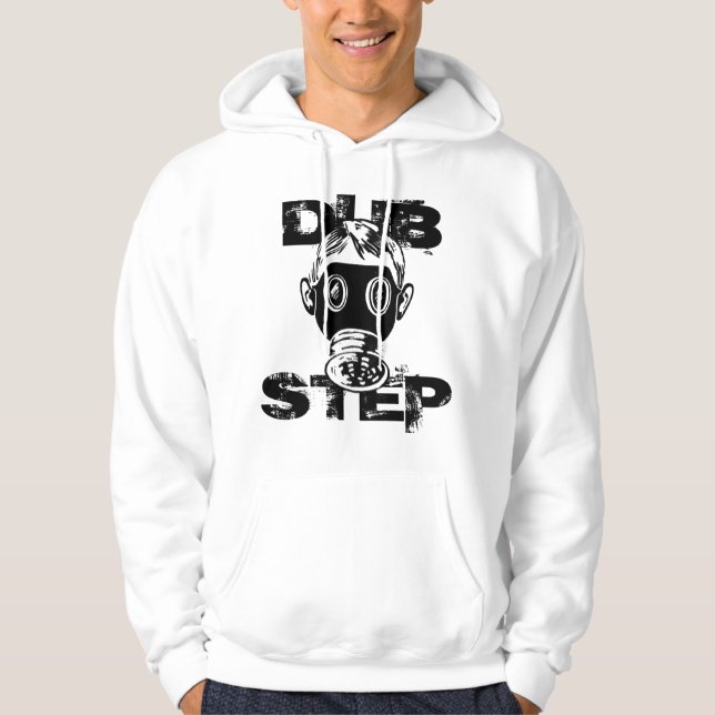 Dubstep Gas Mask White Hoodie (Front)
