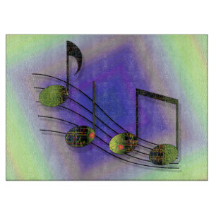Dubstep Notes Glass Cutting Board