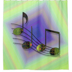Dubstep Notes Shower Curtain