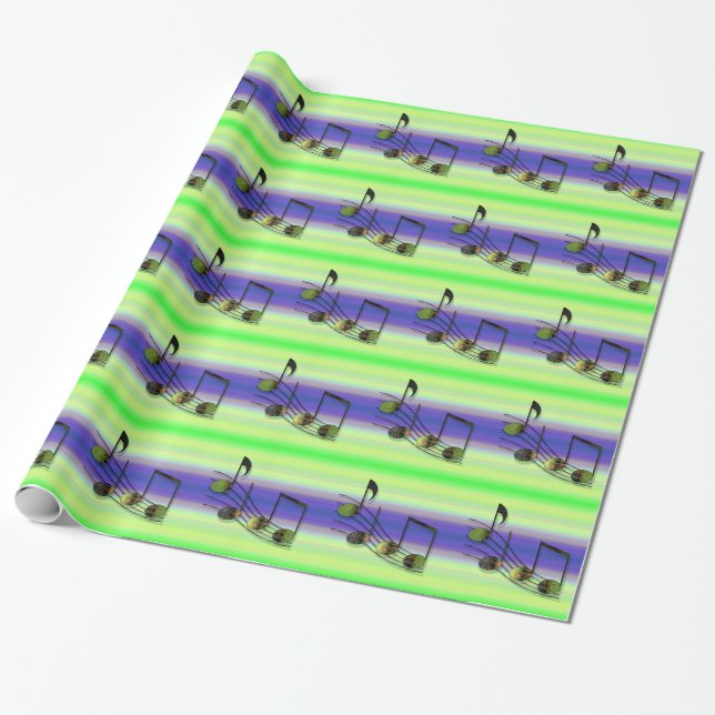 Dubstep Notes Wrapping Paper (Unrolled)