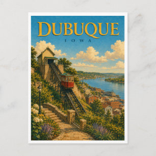 Dubuque Iowa Fenelon Elevator GeoSaga Postcard
