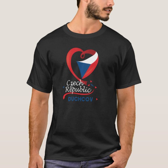 Duchcov Czech Republic Heart Flag Lion Coat Of Arm T-Shirt (Front)