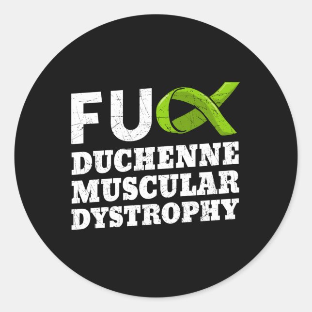 Duchenne Muscular Dystrophy Warrior Awareness Ribb Classic Round Sticker (Front)