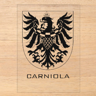 Duchy of Carniola Monochrome Heraldic Art Acrylic Invitations
