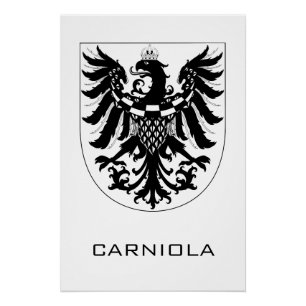 Duchy of Carniola Monochrome Heraldic Art Poster