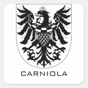 Duchy of Carniola Monochrome Heraldic Art Square Sticker