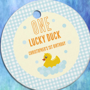 Duck 1st Birthday Favour Tags