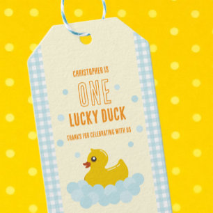 Duck 1st Birthday Gift Tags