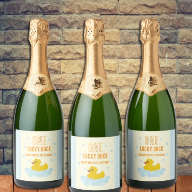 Duck 1st Birthday Sparkling Wine Label (Creator Uploaded)