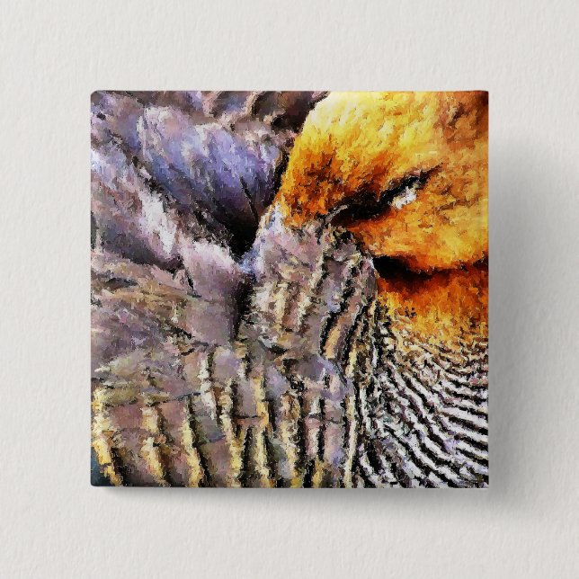 DUCK 2 INCH SQUARE BUTTON (Front)