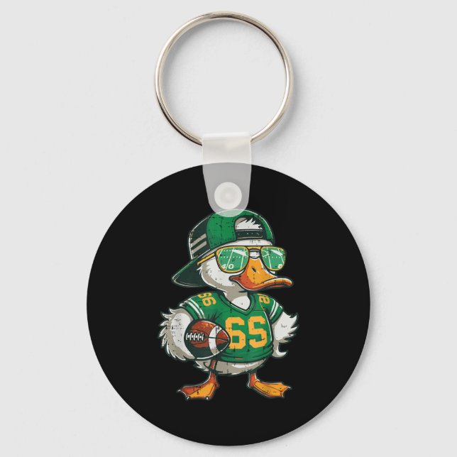 Duck American Football Sungles Cool Srts Men Boys  Keychain (Front)
