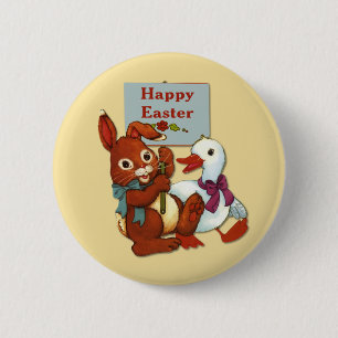 Duck and Bunny Easter 2 Inch Round Button