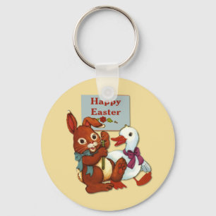 Duck and Bunny Easter Keychain