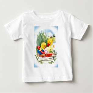 Duck and chick go swimming baby T-Shirt