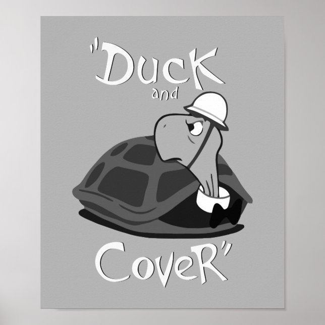 Duck and Cover - Vintage Nuclear Attack Poster (Front)