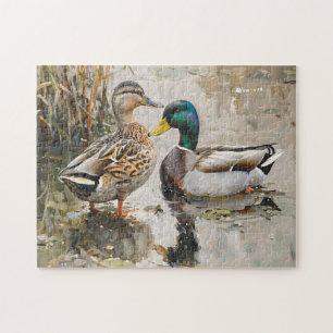 Duck and Mallard Wildlife Painting Jigsaw Puzzle
