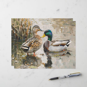 Duck and Mallard Wildlife Painting Scrapbook Paper