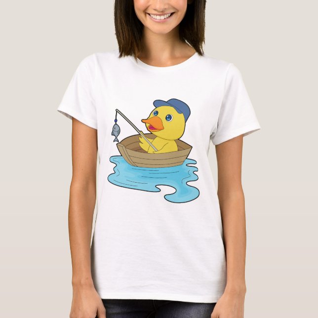 Duck Angler Fish Fishing T-Shirt (Front)