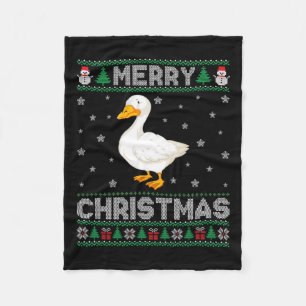 Duck Animal Men Women Kids Ugly Christmas Sweater Fleece Blanket