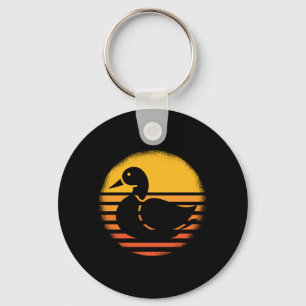 Duck Animal Retro Keychain