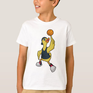 Duck as Baskeball player with Basketball T-Shirt