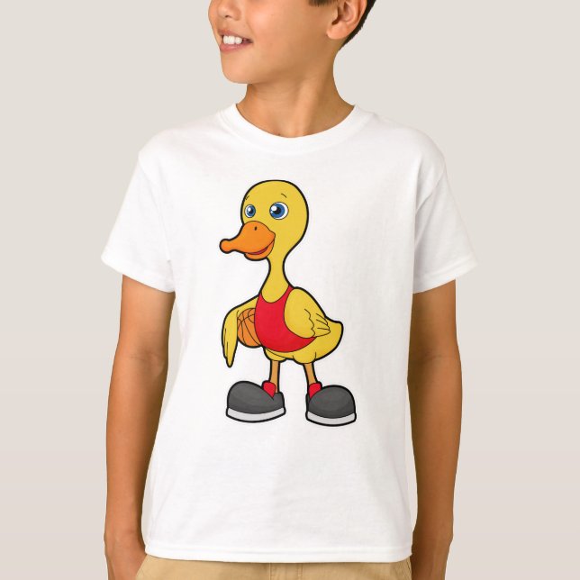 Duck as Basketball player with Basketball T-Shirt (Front)