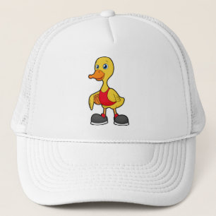Duck as Basketball player with Basketball Trucker Hat