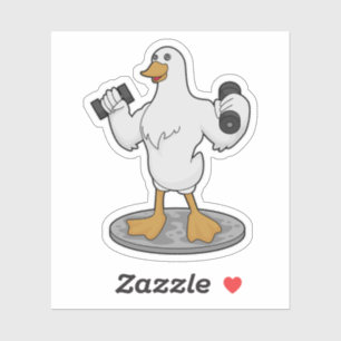 Duck as Bodybuilder with Dumbbells
