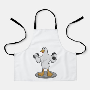 Duck as Bodybuilder with Dumbbells Apron