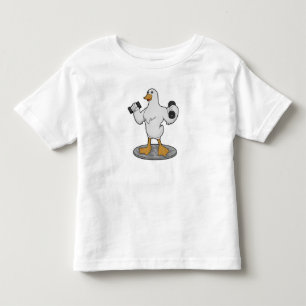 Duck as Bodybuilder with Dumbbells Toddler T-shirt