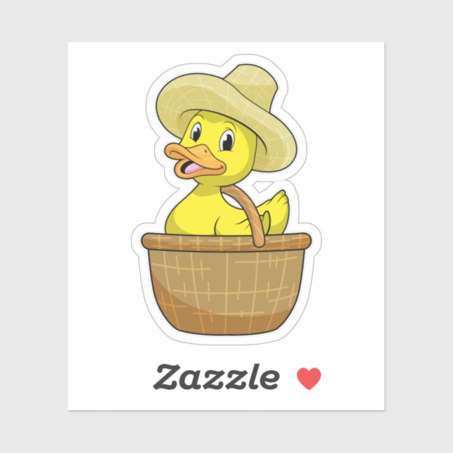 Duck as Farmer with Basket (Sheet)