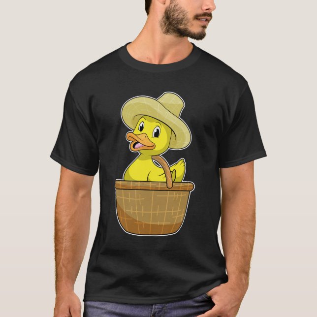 Duck as Farmer with Basket T-Shirt (Front)