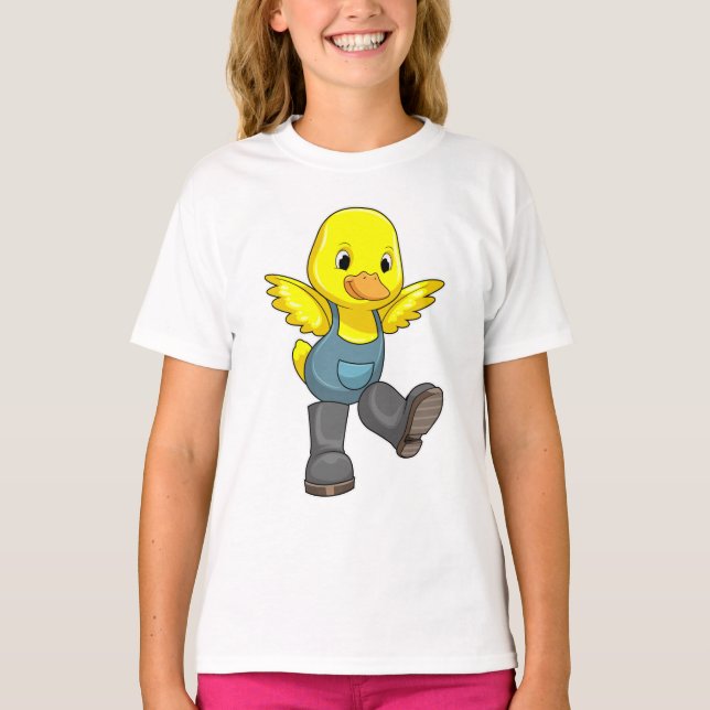Duck as Farmer with Boots T-Shirt (Front)