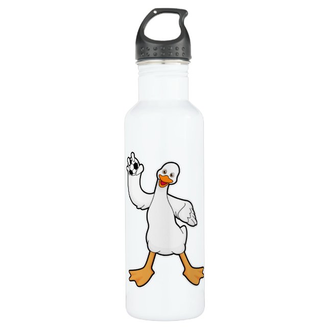 Duck as Handball player with Handball 710 Ml Water Bottle (Front)
