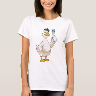 Duck as Painter with Paint brush T-Shirt