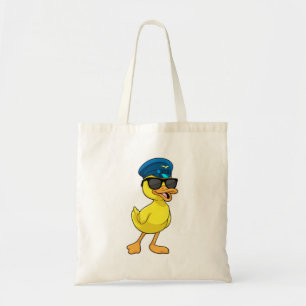 Duck as Pilot with Pilot hat Tote Bag
