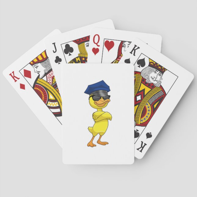 Duck as Police officer with Police cap Playing Cards (Back)